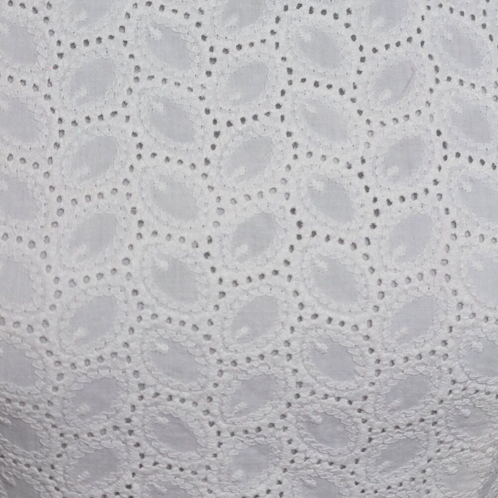 Calvin Klein Dress Women's Size 2 White Eyelet Lace Fit Flare Sleeveless Cottage - Picture 3 of 9